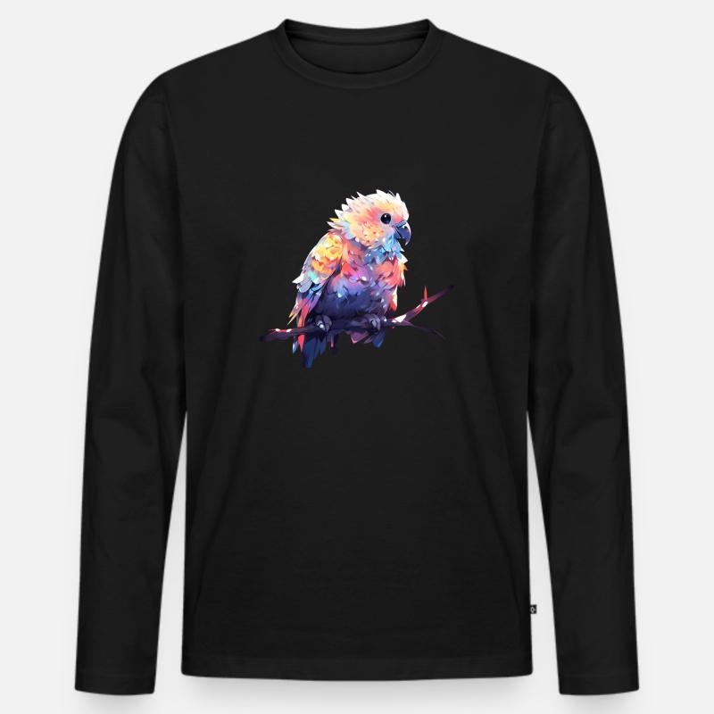Süsser Papagei - Männer Premium Bio Langarmshirt - Schwarz