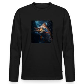 Marlin under Water - Men's Premium Organic Long Sleeve Shirt - black - Front - Nico (187cm)