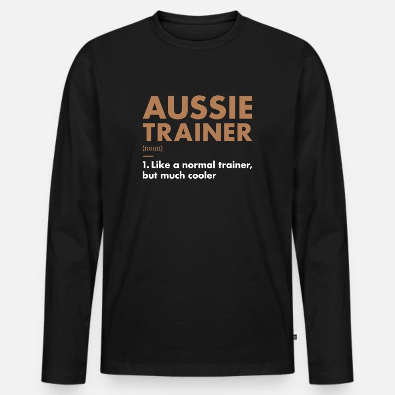 Dog Aussie Trainer Definiton - Männer Premium Bio Langarmshirt - Schwarz