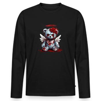 Bloddy Teddy - Männer Premium Bio Langarmshirt - Schwarz - Vorne - Nico (187cm)