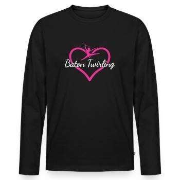 Bâton Twirler Coeur Bâton Twirling - T-shirt manches longues Premium bio Homme - noir - Devant - Nico (187cm)
