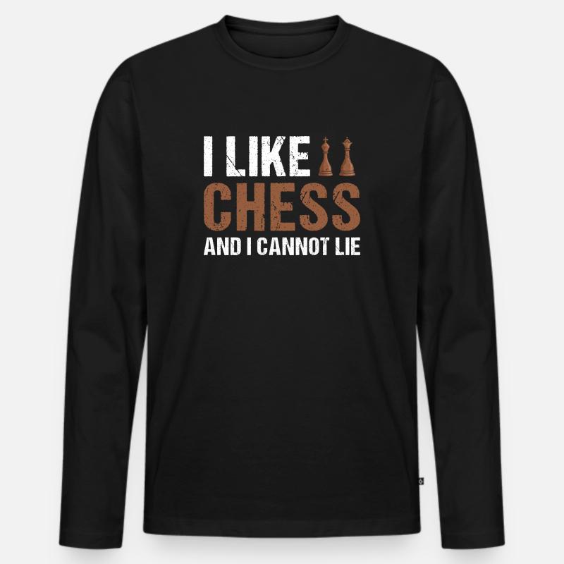 Chess Player I Like Chess - Männer Premium Bio Langarmshirt - Schwarz