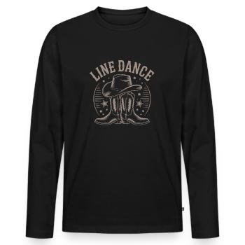 Line dancing is my hobby. Cool line dance design - Men's Premium Organic Long Sleeve Shirt - black - Front - Nico (187cm)