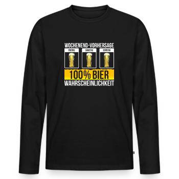 Bier Beerpong Saufen Bierkrug Vorhersage - Männer Premium Bio Langarmshirt - Schwarz - Vorne - Nico (187cm)