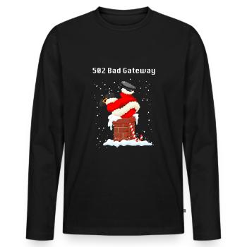 Cavalier de Noël drôle pour les nerds - T-shirt manches longues Premium bio Homme - noir - Devant - Nico (187cm)