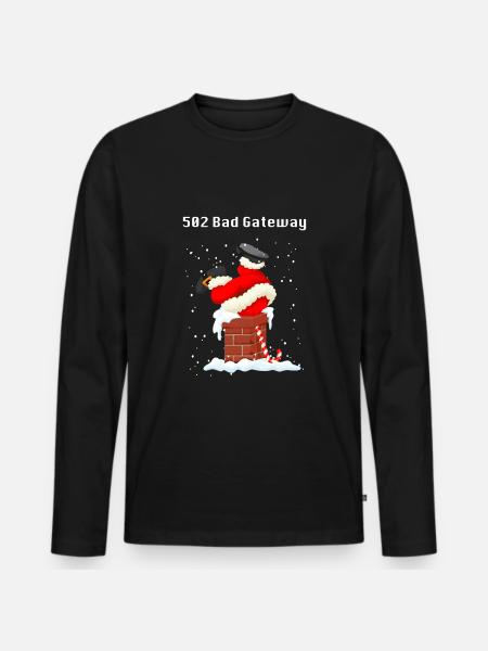 Divertente maglione natalizio per nerd - Maglia a manica lunga ecologica premium da uomo - nero
