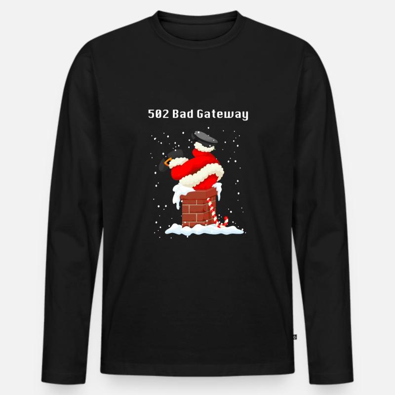Lustiger Weihnachtspullover für Nerds - Männer Premium Bio Langarmshirt - Schwarz