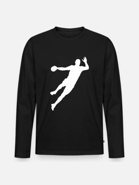 Handball / handball player - Men's Premium Organic Long Sleeve Shirt - black