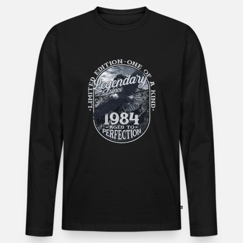 Legendär seit 1984 - Männer Premium Bio Langarmshirt - Schwarz
