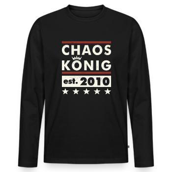 15. Geburtstatg Jungen Chaos König est. 2010 - Männer Premium Bio Langarmshirt - Schwarz - Vorne - Nico (187cm)