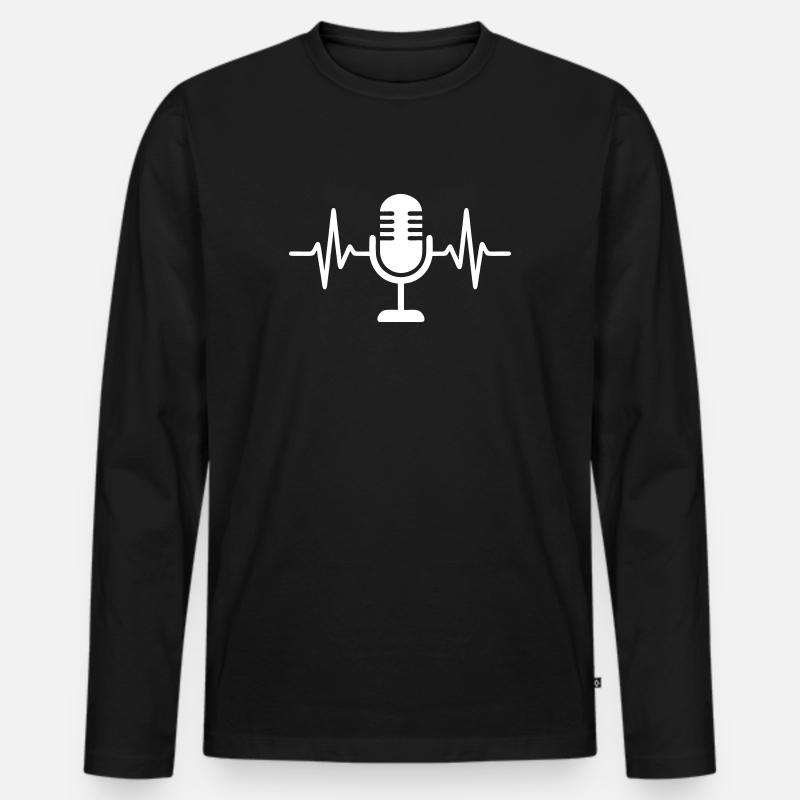 Micro Chant Podcast-Streaming - Männer Premium Bio Langarmshirt - Schwarz