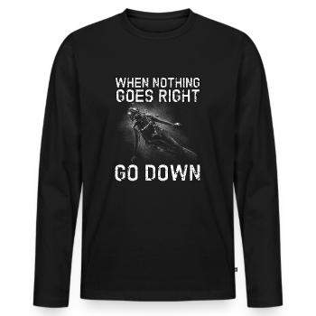 Apnea Diver Apnéiste Scuba Diver - T-shirt manches longues Premium bio Homme - noir - Devant - Nico (187cm)