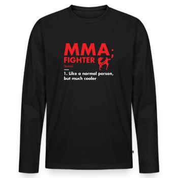 Sport Fighter Definition MMA - Männer Premium Bio Langarmshirt - Schwarz - Vorne - Nico (187cm)