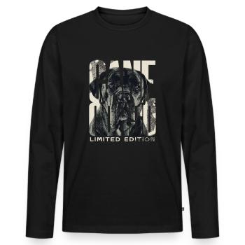 Propriétaire de chien Cane Corso - T-shirt manches longues Premium bio Homme - noir - Devant - Nico (187cm)