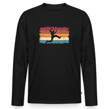 Vintage Parkour Runner Freerunning Parkour Runner - Men's Premium Organic Long Sleeve Shirt - black - Front - Nico (187cm)