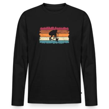 Stunt Scooter Vintage Scooter Enfants - T-shirt manches longues Premium bio Homme - noir - Devant - Nico (187cm)