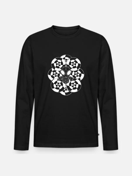 Gasmaske - Männer Premium Bio Langarmshirt - Schwarz