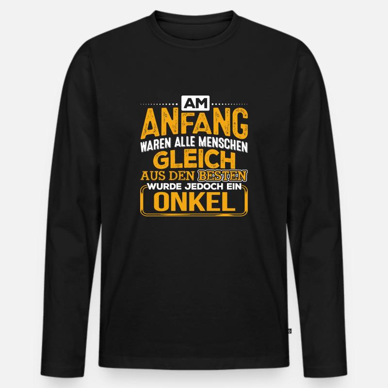 ONKEL - Der Beste - Männer Premium Bio Langarmshirt - Schwarz