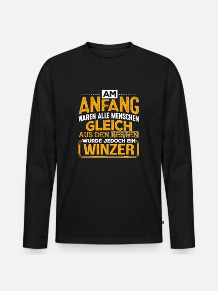 WINZER - Der Beste - Männer Premium Bio Langarmshirt - Schwarz
