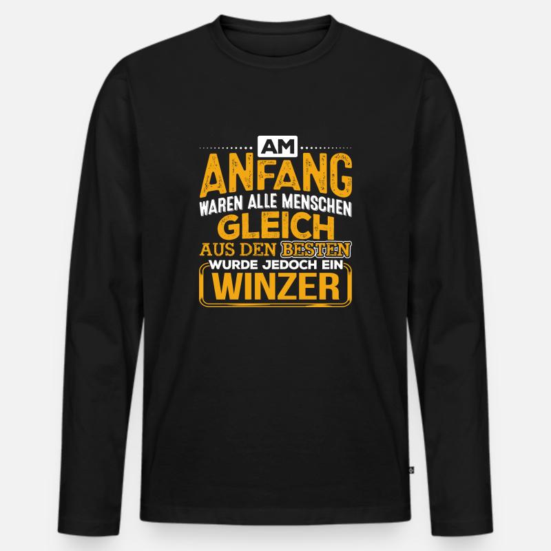 WINZER - Der Beste - Männer Premium Bio Langarmshirt - Schwarz