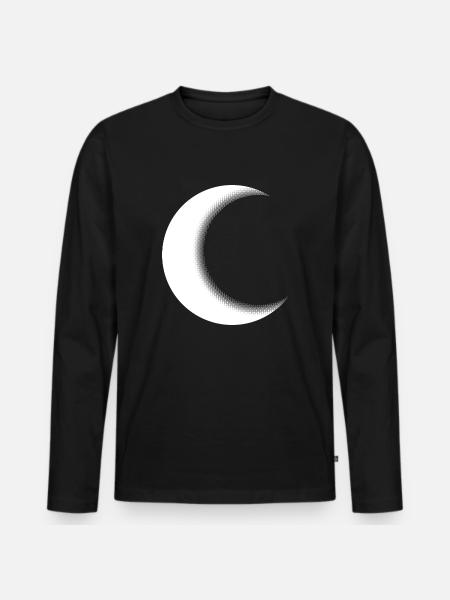 Halbmond Mond Sichel Mondsichel - Männer Premium Bio Langarmshirt - Schwarz