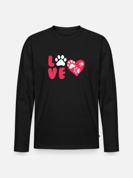 Dog Love - Men's Premium Organic Long Sleeve Shirt - black