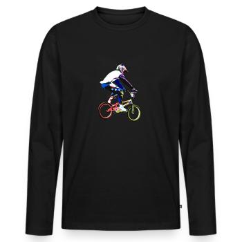 bmx - Men's Premium Organic Long Sleeve Shirt - black - Front - Nico (187cm)