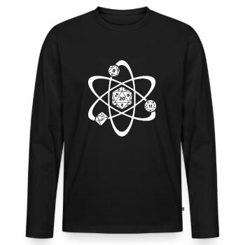 RPG Dice Atom Gamer Gaming RPG - T-shirt manches longues Premium bio Homme - noir - Devant - Nico (187cm)