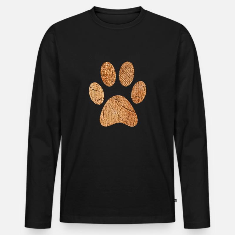 Hundepfote - Männer Premium Bio Langarmshirt - Schwarz