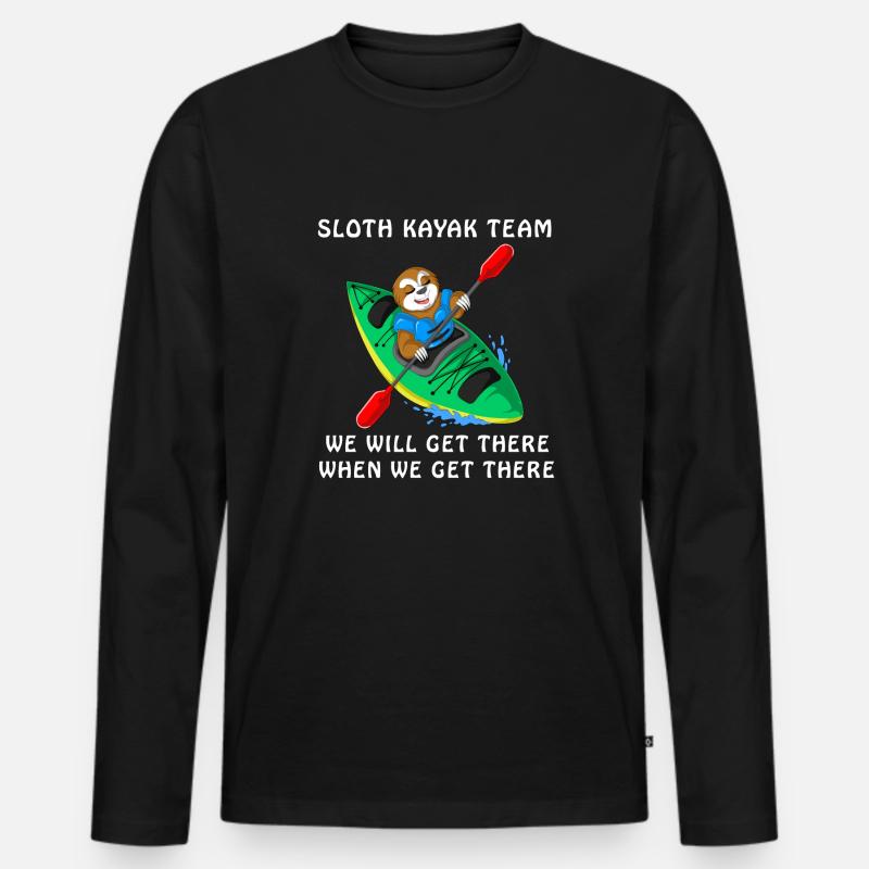 Faultier Kajak Team - Männer Premium Bio Langarmshirt - Schwarz
