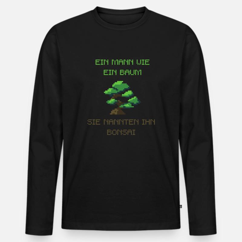 Bonsai - Männer Premium Bio Langarmshirt - Schwarz