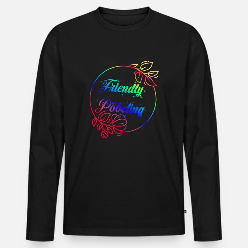 FriendlyPöbeling Rainbow - Männer Premium Bio Langarmshirt - Schwarz