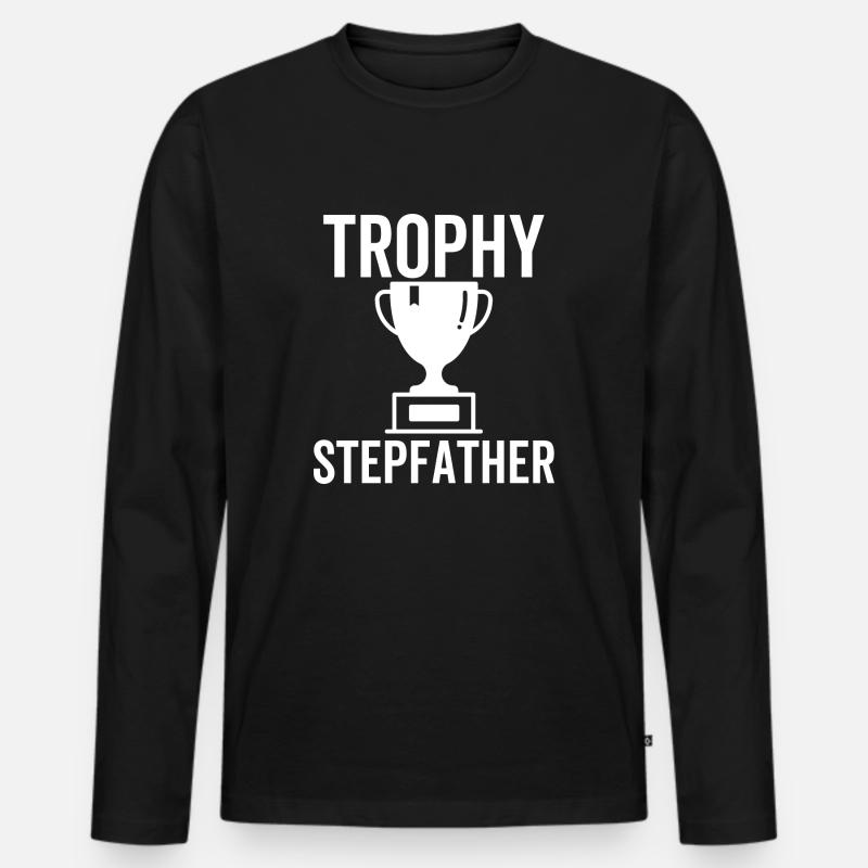 Trophäe Stiefvater - Männer Premium Bio Langarmshirt - Schwarz