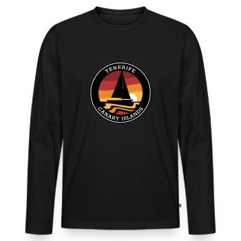 TENERIFE Canary Islands - Men's Premium Organic Long Sleeve Shirt - black - Front - Nico (187cm)