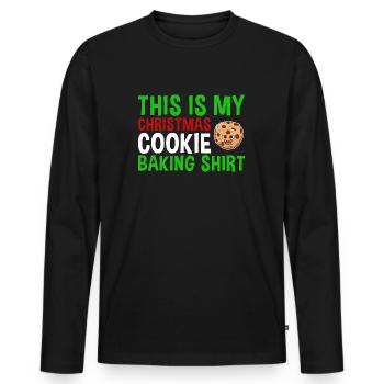Baking Christmas Cookie Baking Cookies - Männer Premium Bio Langarmshirt - Schwarz - Vorne - Nico (187cm)
