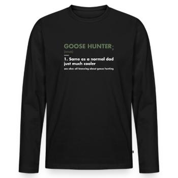 Goose Hunting Definition Goose Hunter - Männer Premium Bio Langarmshirt - Schwarz - Vorne - Nico (187cm)
