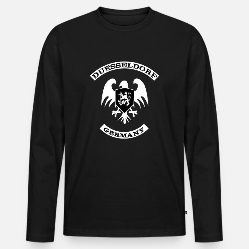 Düsseldorf - Männer Premium Bio Langarmshirt - Schwarz