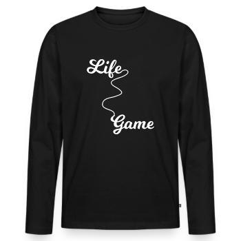 Game Gaming PC - Männer Premium Bio Langarmshirt - Schwarz - Vorne - Nico (187cm)