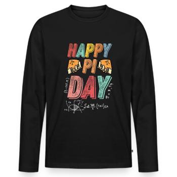 3.14 PI Day Pie Day, Pi Symbole mathématique - T-shirt manches longues Premium bio Homme - noir - Devant - Nico (187cm)