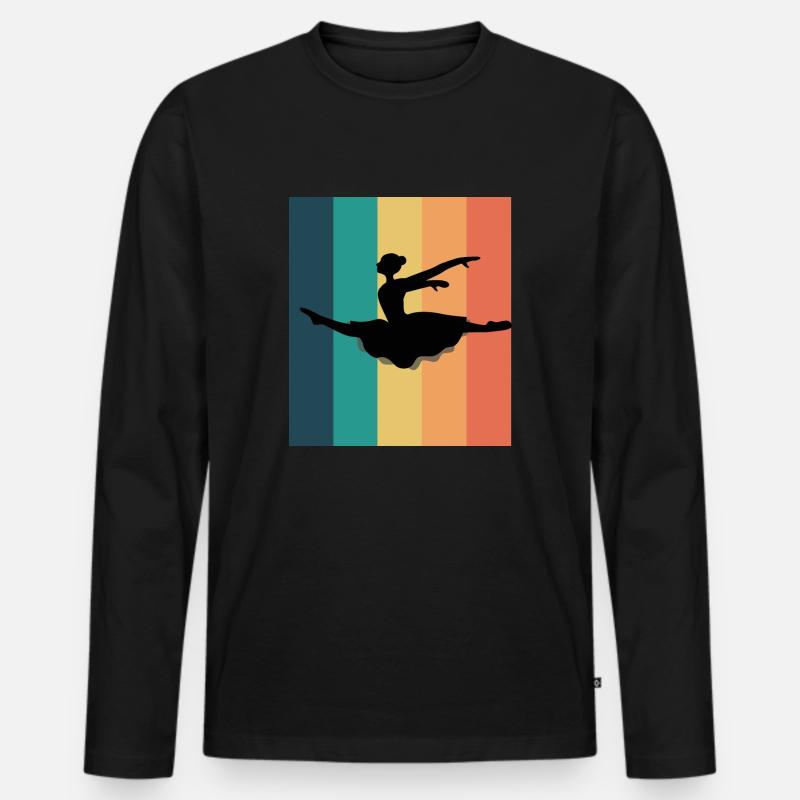 Dancing Dance Music - Männer Premium Bio Langarmshirt - Schwarz