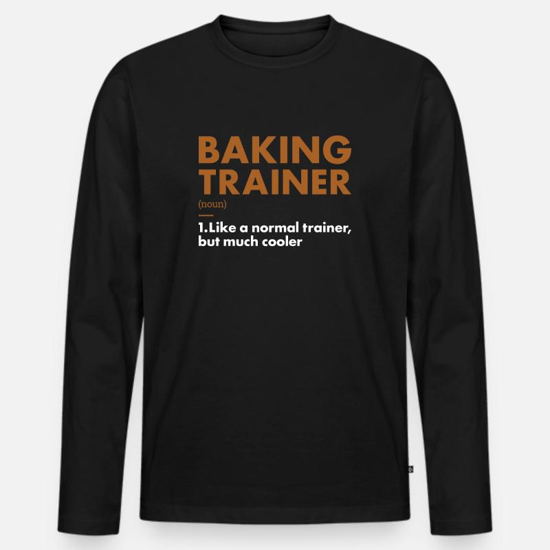 Baker Trainer Definition Baking - Männer Premium Bio Langarmshirt - Schwarz