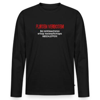 Flirting Prohibited for Singles - Men's Premium Organic Long Sleeve Shirt - black - Front - Nico (187cm)