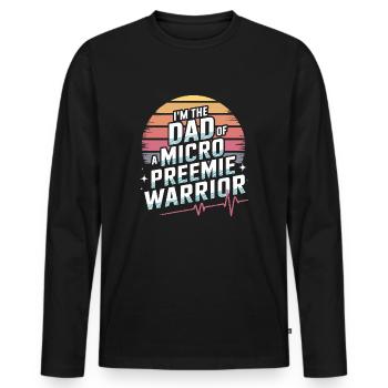 Für die Väter von tapferen Frühchen - Männer Premium Bio Langarmshirt - Schwarz - Vorne - Nico (187cm)