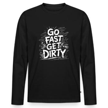 Adventure and speed - Men's Premium Organic Long Sleeve Shirt - black - Front - Nico (187cm)