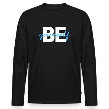 soyez vous-même - T-shirt manches longues Premium bio Homme - noir - Devant - Nico (187cm)