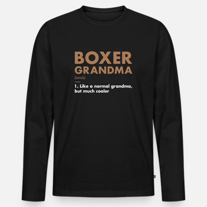 Boxer Grandma Definition - Männer Premium Bio Langarmshirt - Schwarz