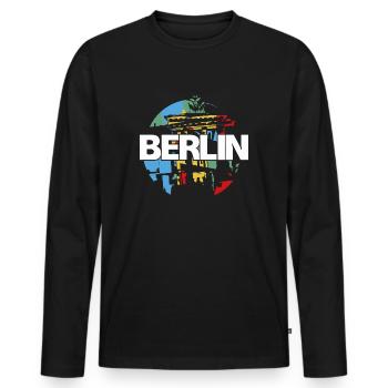 Brandenburg Gate, Berlin, Germany - Men's Premium Organic Long Sleeve Shirt - black - Front - Nico (187cm)