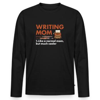 Writer Mom Definition Writing - Men's Premium Organic Long Sleeve Shirt - black - Front - Nico (187cm)