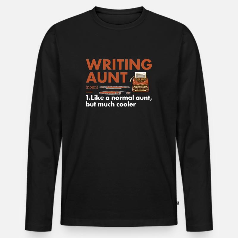 Writer Aunt Definition Writing - Männer Premium Bio Langarmshirt - Schwarz