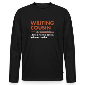 Writer Cousin Definition Writing - Men's Premium Organic Long Sleeve Shirt - black - Front - Nico (187cm)